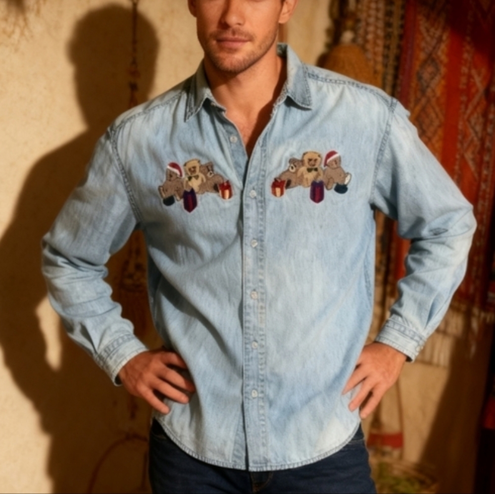 Northern Treasures unisex  Shirt - Size M - 100% Cotton - Light Blue